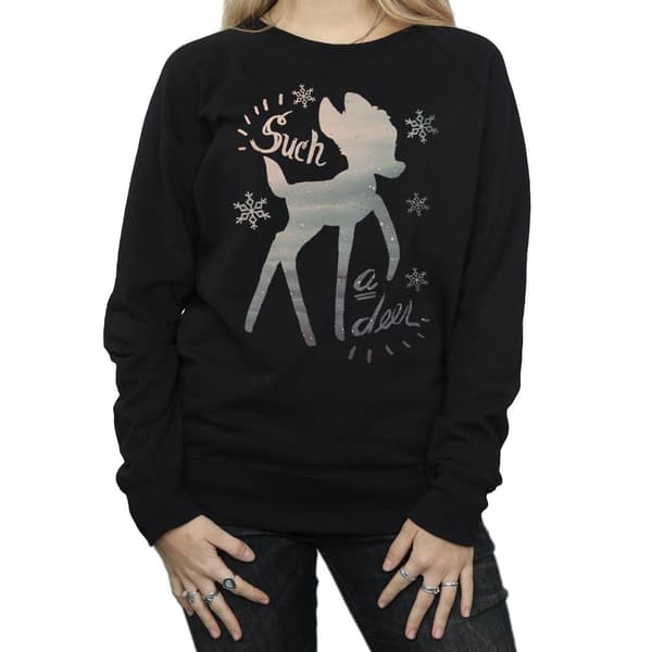 Disney Dam Bambi Vinter Rådjur Sweatshirt M Svart Black M