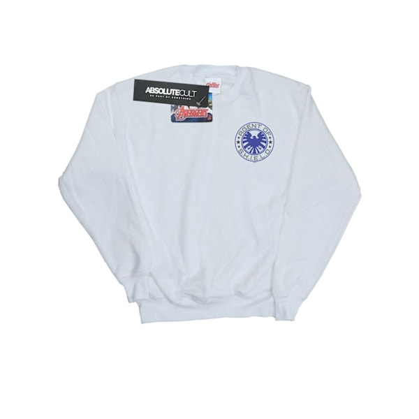 Marvel Mens Agents Of SHIELD Brösttryck Sweatshirt XL Vit White XL