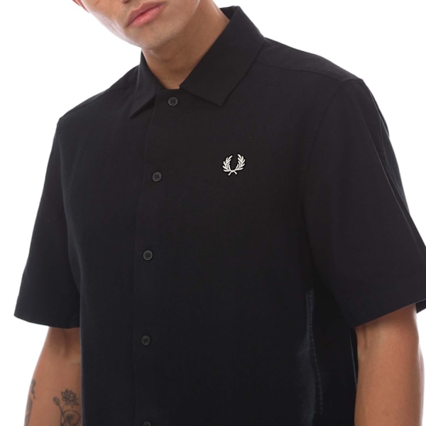 Fred Perry Herr Panel Linneskjorta M Svart Black M