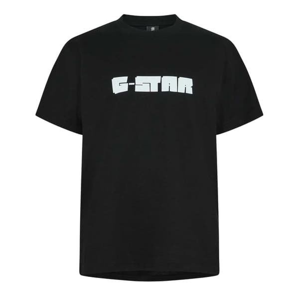 G-Star Herr Script Regular T-Shirt S Mörk Svart Dark Black S
