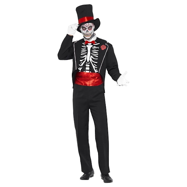 Smiffys Herr Day Of The Dead Kostymset M Svart/Vit/Röd Black/White/Red M