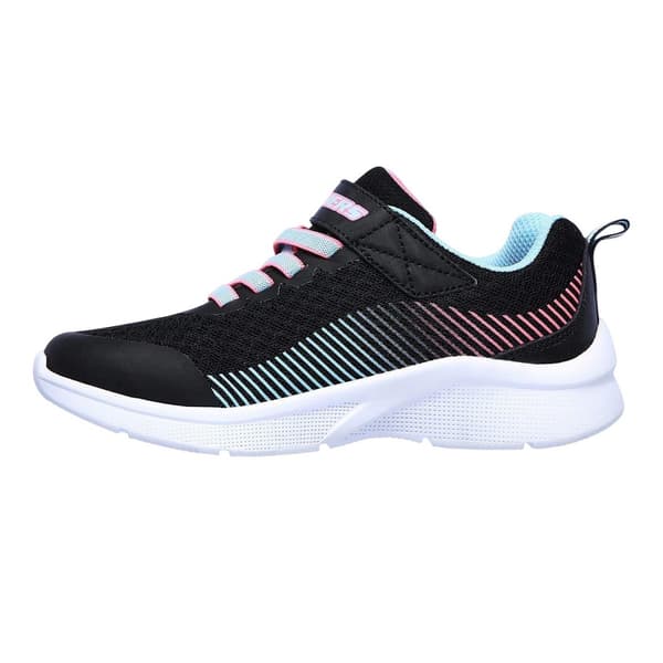 Skechers Flickor Microspec Diagonal Stripe Träningsskor 1 UK Svart/Aqua Black/Aqua 1 UK