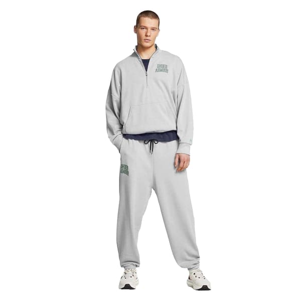 Under Armour Herr Icon Quarter Zip Relaxed Fit Sweatshirt L Grå Grey L
