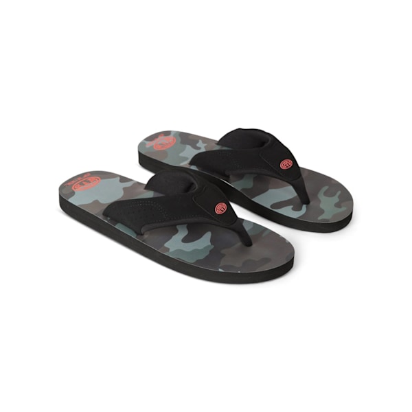 Animal Mens Jekyl Camouflage Recycled Flip Flops 8 UK Black Black 8 UK