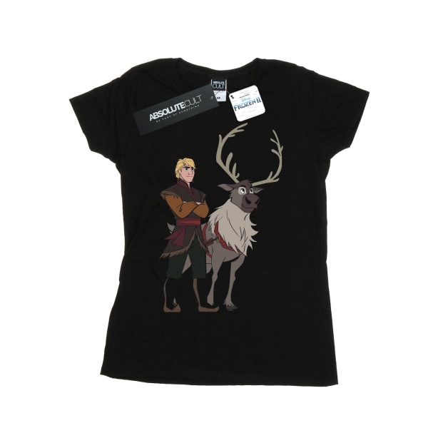 Disney Womens/Ladies Frozen 2 Sven And Kristoff Cotton T-Shirt Black M
