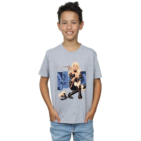 Marvel Boys Black Cat Cover T-shirt 7-8 år Sports Grey Sports Grey 7-8 Years