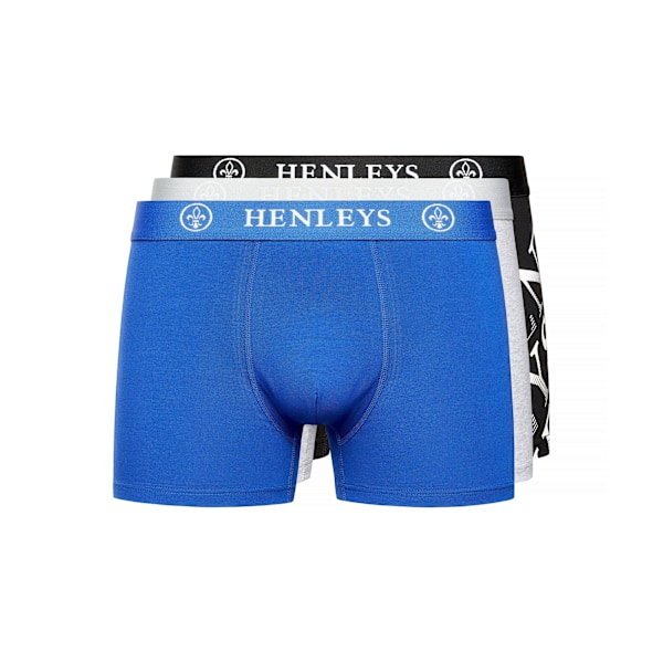 Henleys Mens Henline Assorted Designs Boxer Shorts (3-pack) Multicoloured L