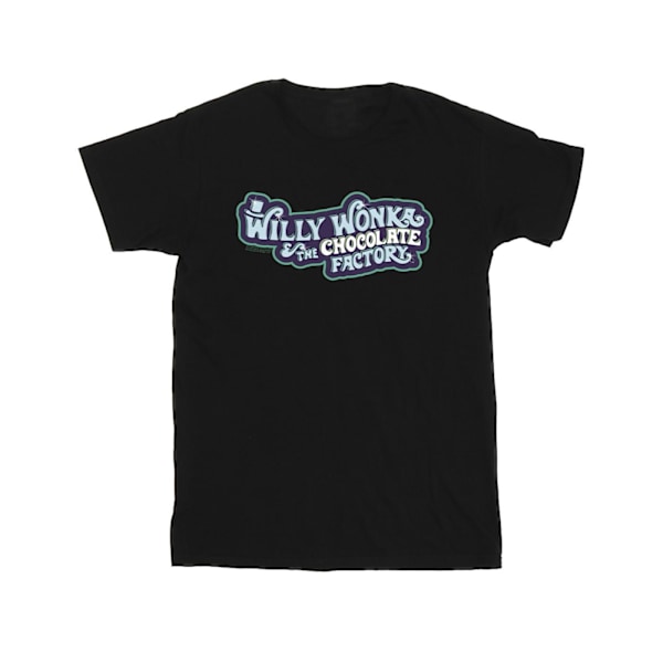 Willy Wonka Girls Chocolate Factory Logo Bomull T-shirt 3-4 år Black 3-4 Years