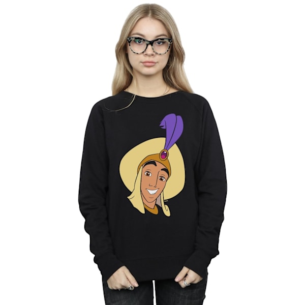 Disney Dam/Kvinnor Aladdin Prince Ali Ansikte Sweatshirt L Svart Black L