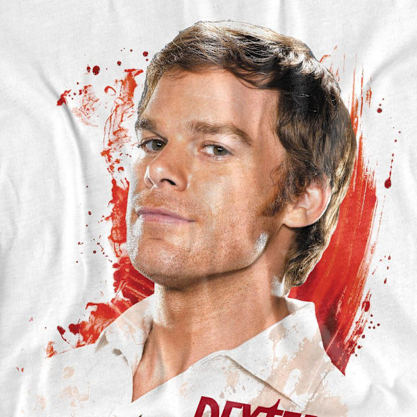 Dexter Unisex Vuxen Blodstänk T-Shirt L Vit White L