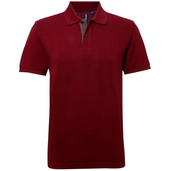 Asquith & Fox Herr Classic Fit Contrast Polo Shirt M Burgundy/ Burgundy/ Charcoal M
