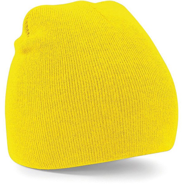 Beechfield enfärgad enkel stickad vintermössa i en storlek gul Yellow One Size