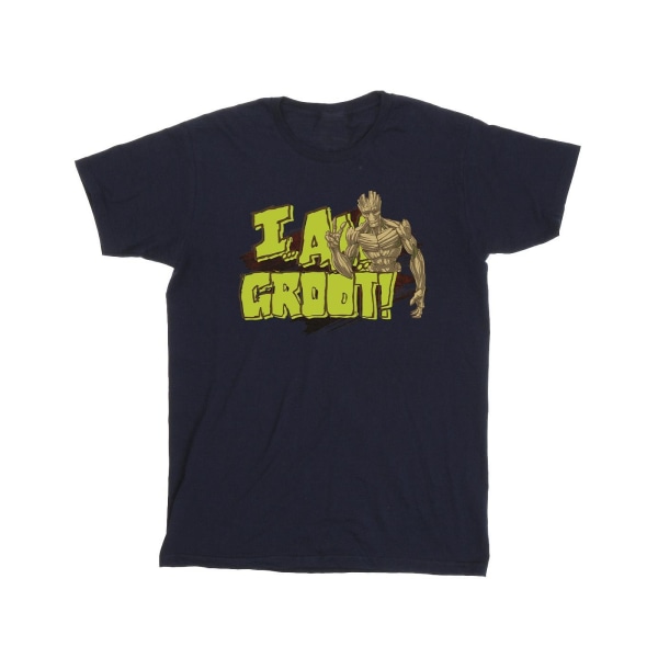 Guardians Of The Galaxy Girls I Am Groot Cotton T-shirt 3-4 Ja Navy Blue 3-4 Years