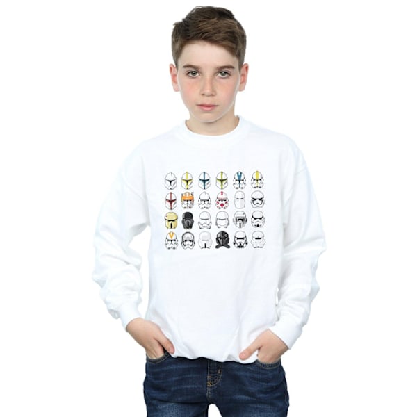 Star Wars Pojkar Trooper Hjälmar Sweatshirt 7-8 År Vit White 7-8 Years
