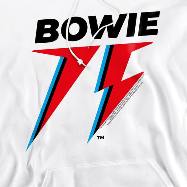 David Bowie Herr 75 Logotyp Hoodie M Vit White M