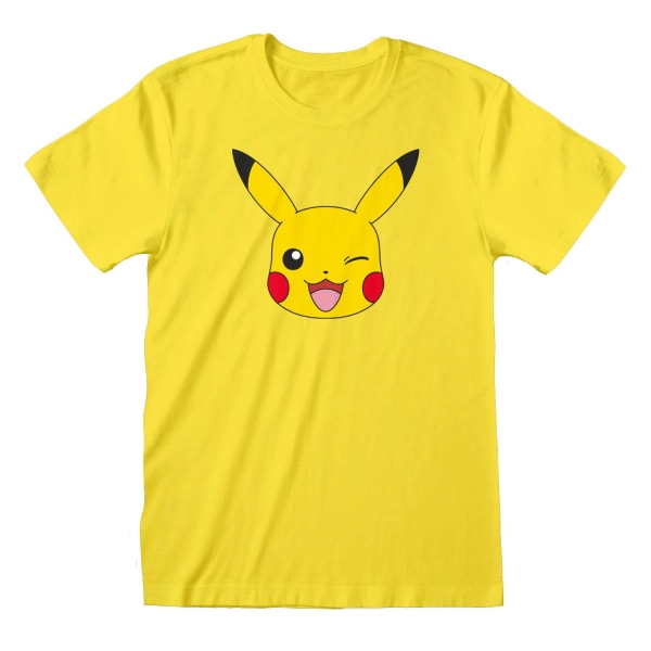 Pokemon Unisex Vuxen Pikachu Face T-shirt L Gul Yellow L