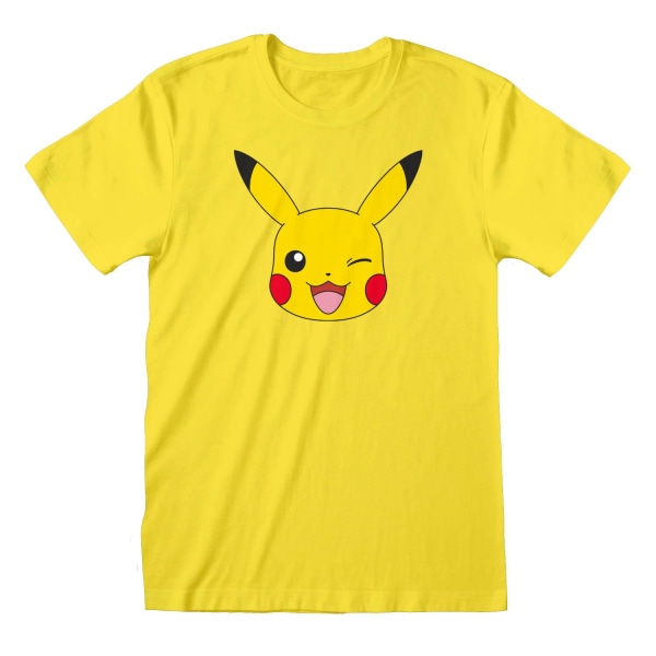 Pokemon Unisex Vuxen Pikachu Face T-shirt M Gul Yellow M
