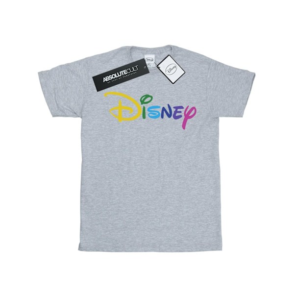 Disney Girls Colour Logo Bomull T-shirt 12-13 År Sports Grey Sports Grey 12-13 Years