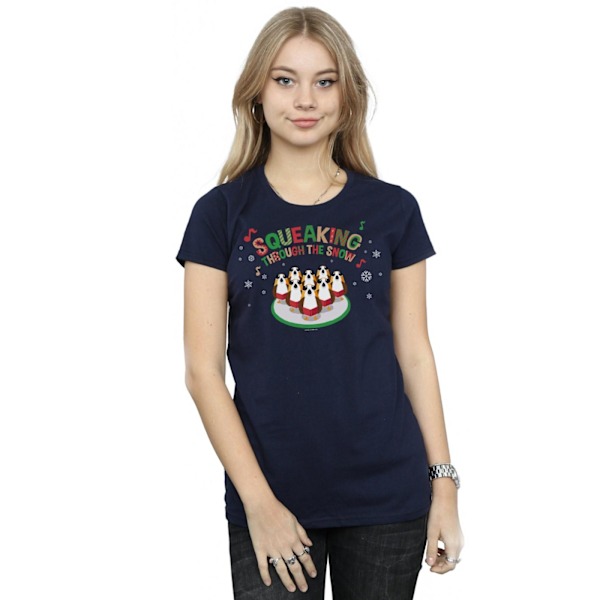 Star Wars Dam/Damer The Last Jedi Porgs Kvickar Genom Snön Bomull T-shirt XXL Marinblå Navy Blue XXL
