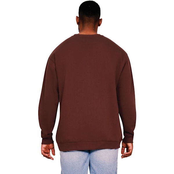 Casual Classics Herr Ringspun Bomull Hög Överdimensionerad Sweatshirt Chocolate S