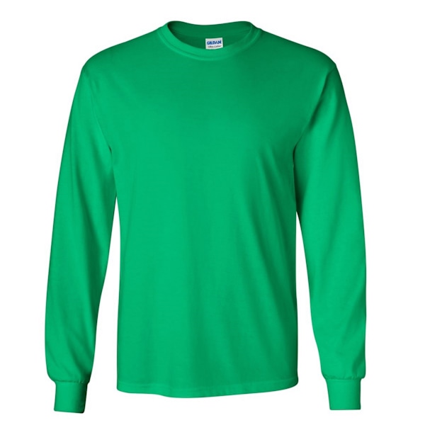 Gildan herr enfärgad rundhalsad Ultra Cotton långärmad T-shirt M Irish Green M