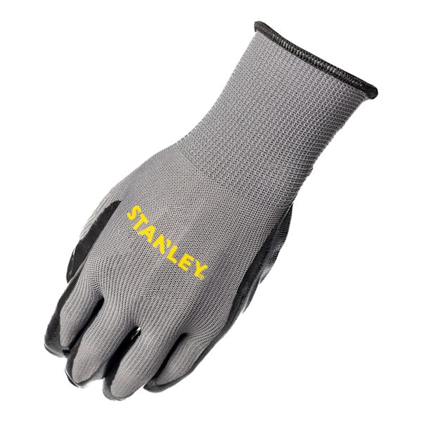 Stanley Nitrilgreppade skyddshandskar En storlek Grå Grey One Size