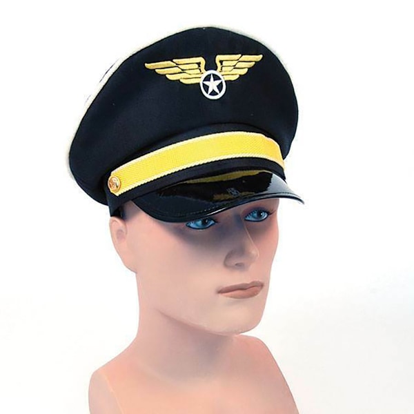 Bristol Novelty Unisex Pilot Hat One Size Svart/Gul Black/Yellow One Size