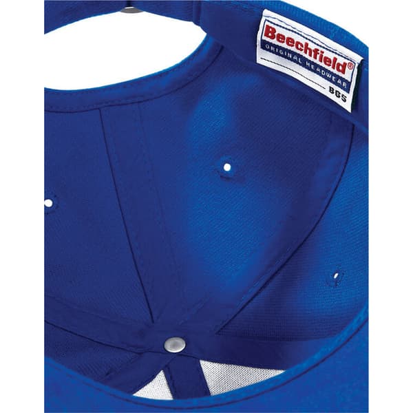 Beechfield Unisex Pro-Style Heavy Brushed Cotton Baseball Cap Bright Royal Blue One Size