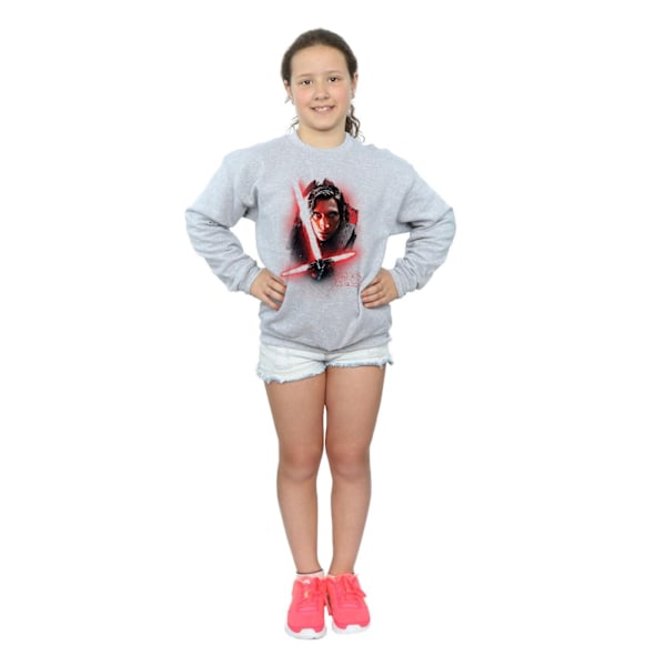 Star Wars Girls The Last Jedi Kylo Ren Borstad Sweatshirt 9-11 Sports Grey 9-11 Years