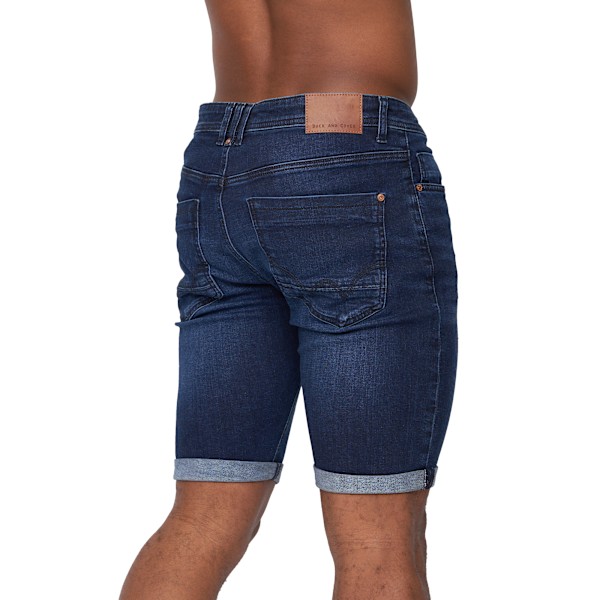 Duck and Cover Zeki Shorts för män 34R mörk tvätt Dark Wash 34R