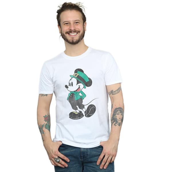 Disney herr Mickey Mouse St Patrick kostym T-shirt M vit White M