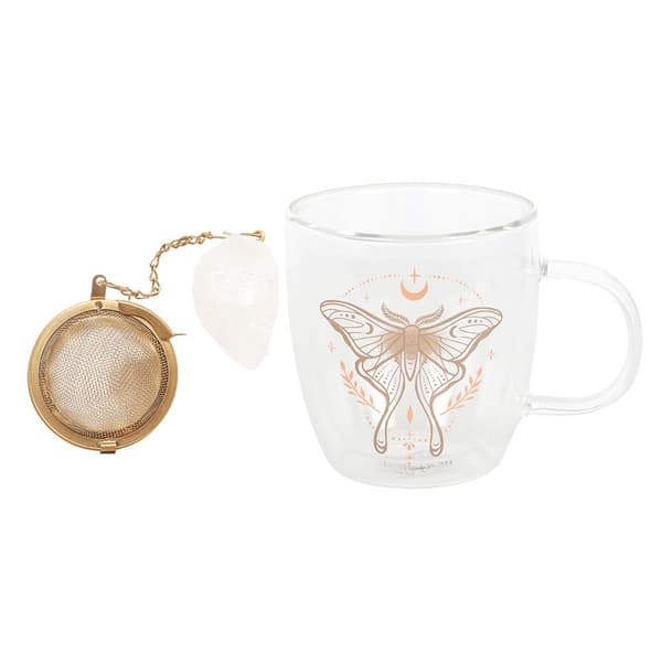 Something Different Luna Moth Dubbelväggig Mugg Set One Size Mu Multicoloured One Size