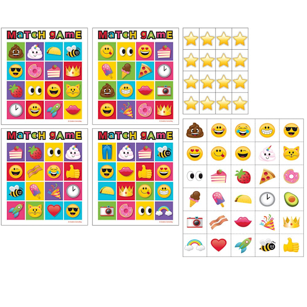 Kreativt Emoji Bingo-kortspel (10-pack) En storlek Flerfärgad Multicoloured One Size