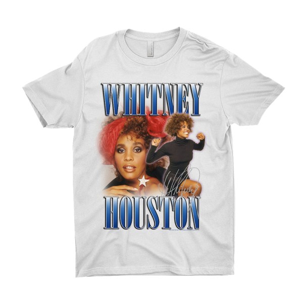 Whitney Houston Unisex Vuxen 90-talets Hyllning Bomull T-shirt XXL Vit White XXL