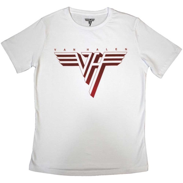 Van Halen Dam/Kvinnor Klassisk Logotyp Bomull T-shirt M Vit White M