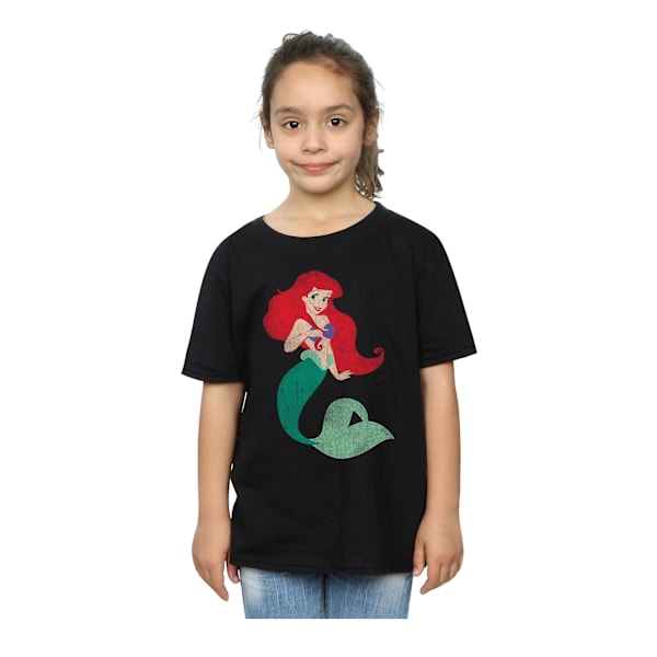 Disney Princess Girls Ariel Bomull Klassisk T-shirt 5-6 År Svart Black 5-6 Years