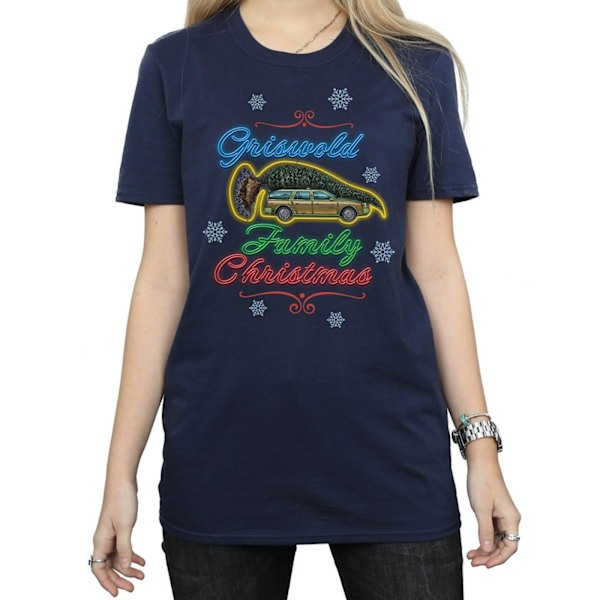 National Lampoon's Christmas Vacation Dam/Damer Griswold Familj Jul Bomull Boyfriend T-Shirt XXL Marinblå Navy Blue XXL