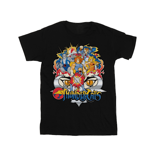 Thundercats Dam T-shirt i bomull för kvinnor/damer med actionbild Black XXL