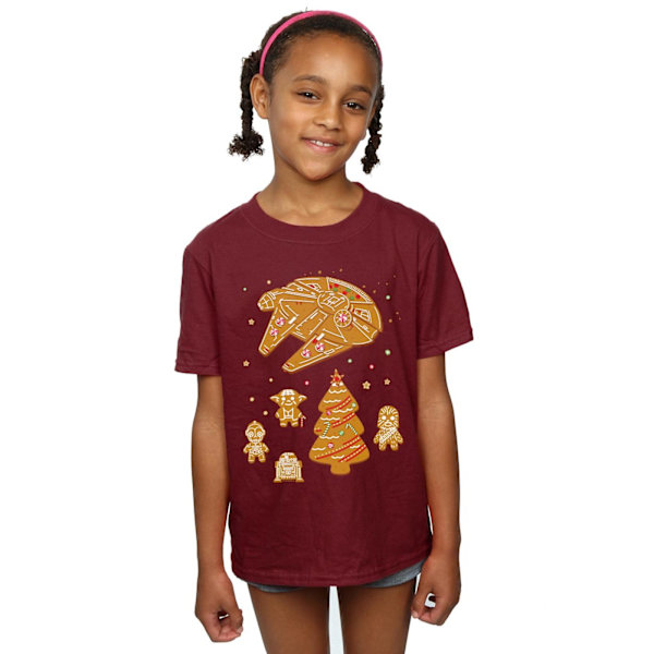 Star Wars Girls Gingerbread Rebels Bomull T-shirt 7-8 år Bur Burgundy 7-8 Years