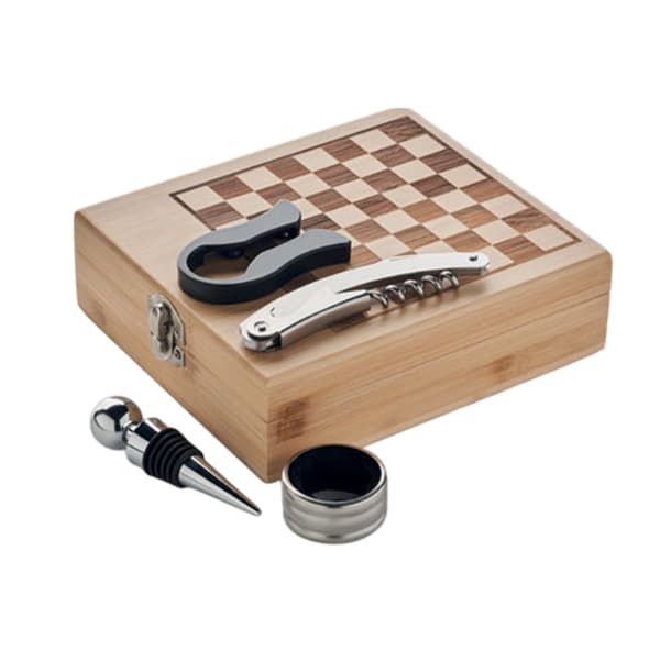 MidOcean Chesset Schackbräde i Bambu & Vinset One Size Trä Wood One Size