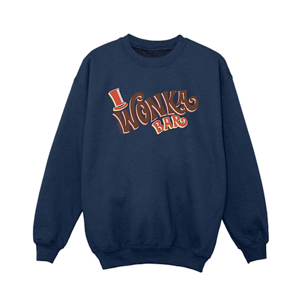 Willy Wonka Boys Bar Logo Sweatshirt 12-13 år Marinblå Navy Blue 12-13 Years