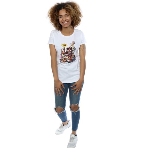 Marvel Dam Deadpool Merchandise Royalties T-shirt i bomull White M