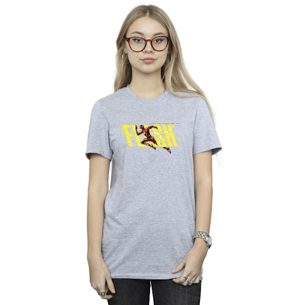 DC Comics Dam/Kvinnor The Flash Lightning Dash Bomull Boyfrie Sports Grey L