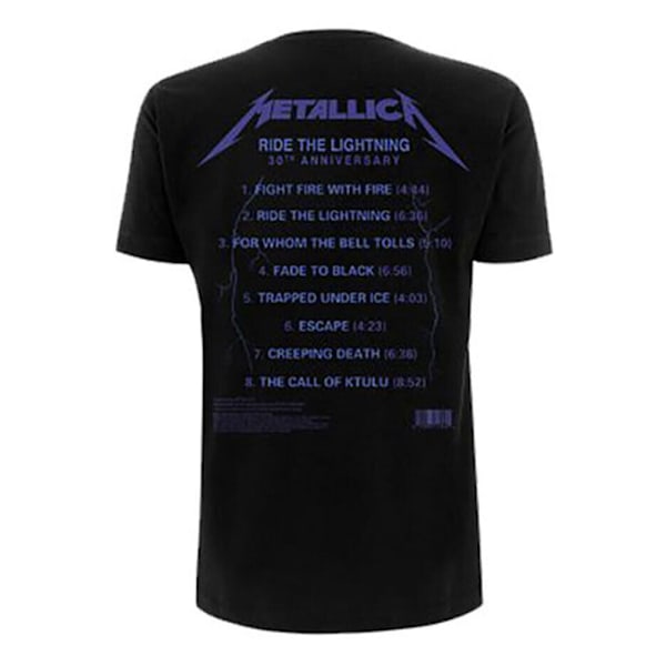 Metallica Unisex Adult Ride The Lightning Tracks Back Print T-S Black XXL