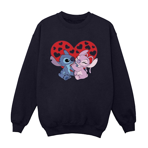 Disney Boys Lilo & Stitch Hearts Sweatshirt 3-4 år Marinblå Navy Blue 3-4 Years