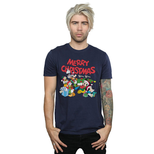 Disney Herr Mickey And Friends Winter Wishes T-Shirt 4XL Marinblå B Navy Blue 4XL