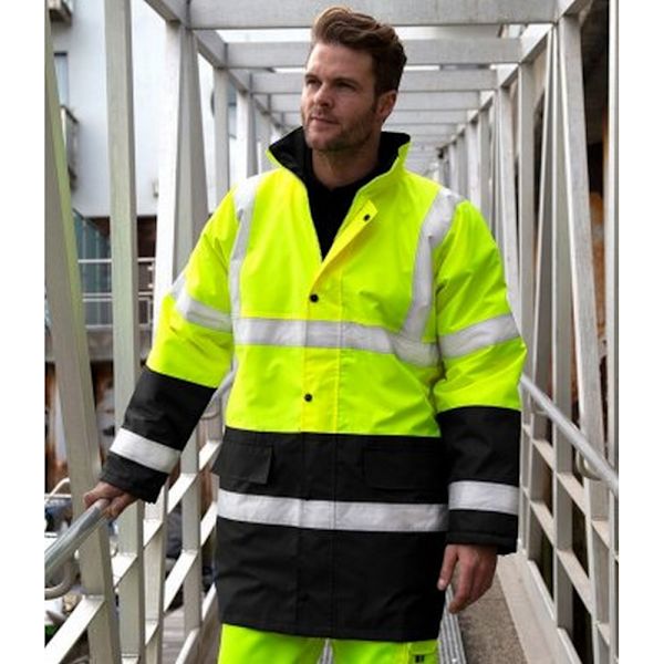 Result Vuxen Unisex Core Motorway Tvåfärgad Säkerhetsjacka XXL F Fluorescent Yellow/Black XXL