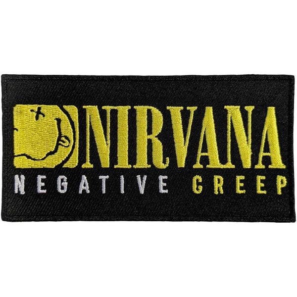 Nirvana Negative Creep Vävd Iron On Patch One Size Black/Yello Black/Yellow/White One Size