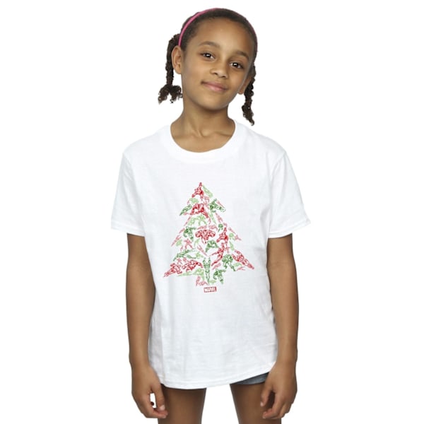 Marvel Girls Avengers Julgran Bomull T-shirt 7-8 År W White 7-8 Years