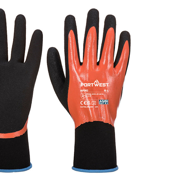 Portwest Unisex Adult AP30 Dermi Pro Glove L Orange/Black Orange/Black L